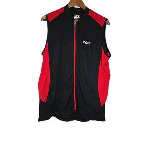 louis garneau cycling jersey Mens Large Sleeveless Full Zip Black Red